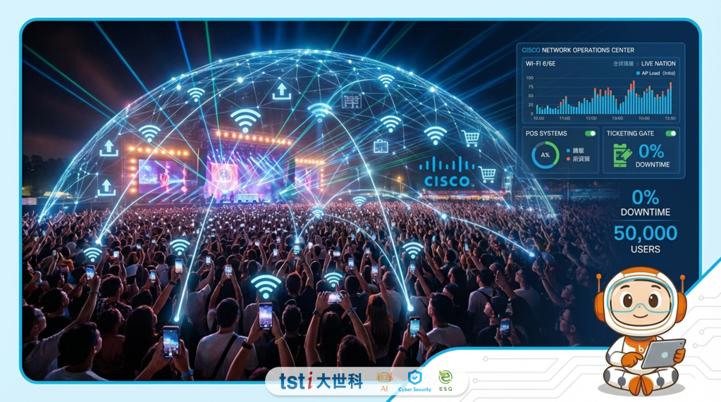 5 萬人狂歡也不斷線！揭秘 Live Nation 如何靠 Cisco&nbsp;打造「零死角」演唱會網路